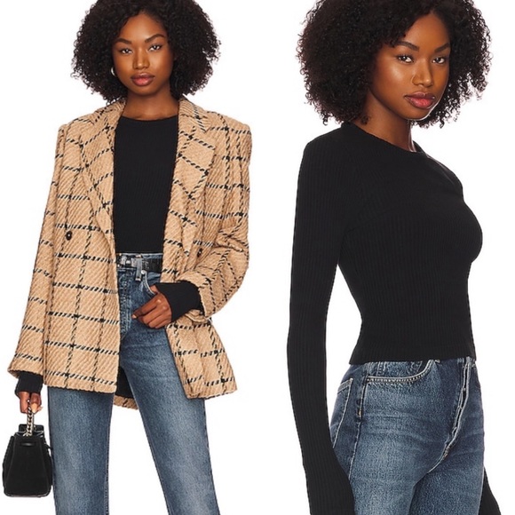 Agolde Sweaters - AGOLDE Alma Shrunken Crew Neck Organic Cotton Sweater Tee in Black M